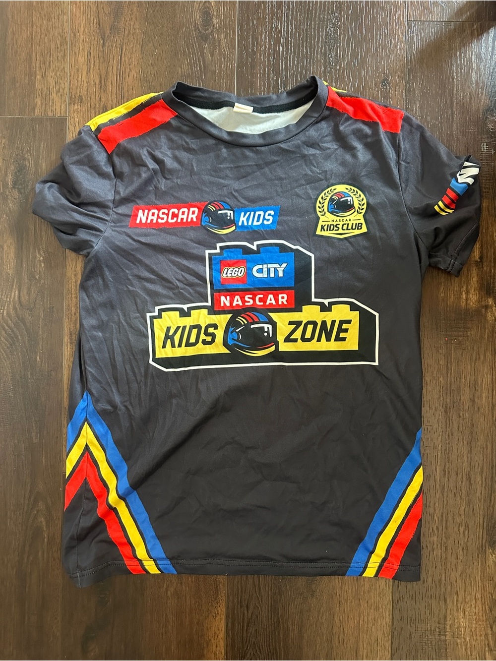 Nascar Black Kids Zone Racing Tee with Red, Blue & Yellow Accents